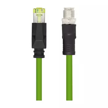 LogiLink Cabo de rede industrial M12 CAT6A, PUR, M12 codificado em X para RJ45, 1,5 m