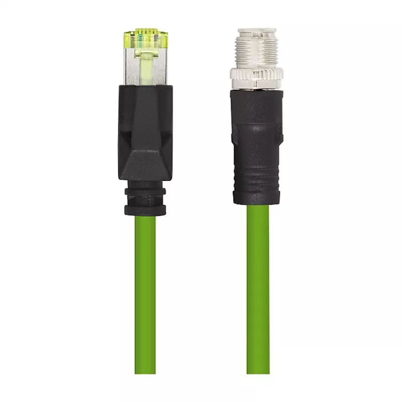 LogiLink Cabo de rede industrial M12 CAT6A, PUR, M12 codificado em X para RJ45, 1,5 m