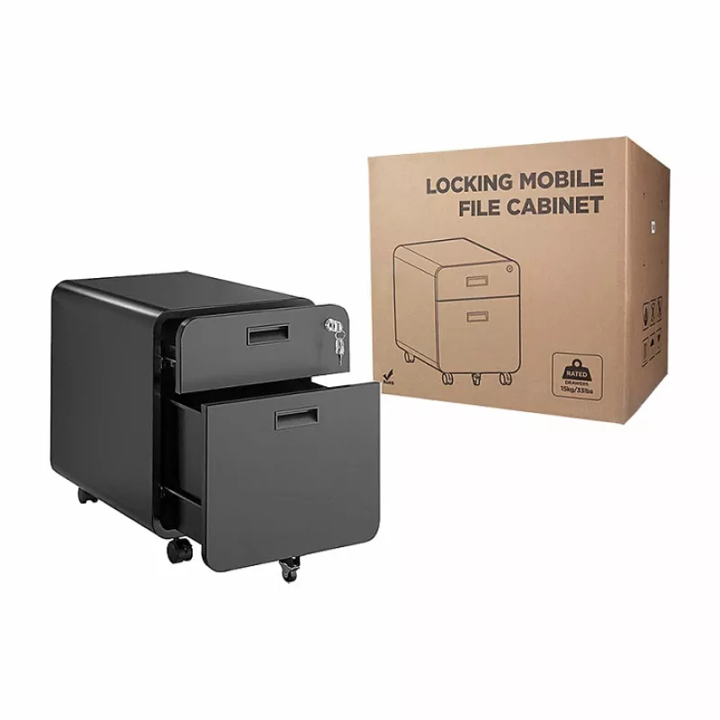 Arquivador móvel LOGILINK, 2 gavetas com fechadura, preto