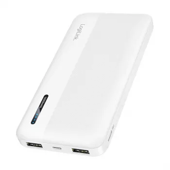 Power bank móvel Logilink, LiPo, 10000 mAh, USB-C entrada/saída, branco