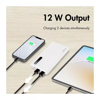 Logilink Power Bank portátil, LiPo, 8000 mAh, Branco