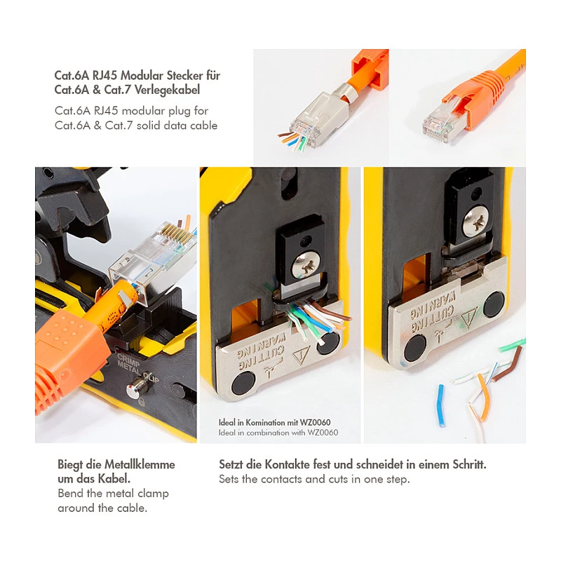 Ficha modular LogiLink RJ45 Cat.6A STP Pass Through, pack de 10