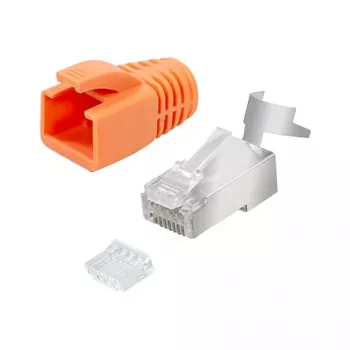 Ficha modular LogiLink RJ45 Cat.6A STP Pass Through, pack de 10