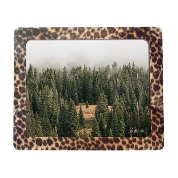 Tapete de rato Logilink com moldura para fotos, design de leopardo, extra fino