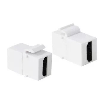 LogiLink NK0014 Módulo de acoplamento HDMI Keystone, conector fêmea para conector fêmea, Branco, 4K 60Hz, HDCP 2.2, 18 Gbit/s, Snap-in