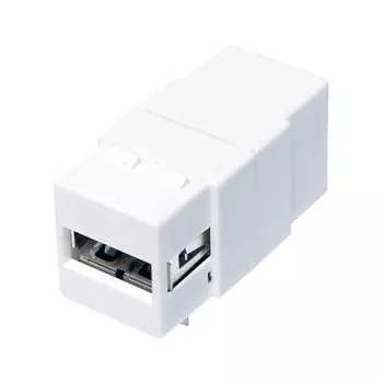 LogiLink NK0017 Módulo keystone USB 2.0 Type-A fêmea para Type-B fêmea, branco