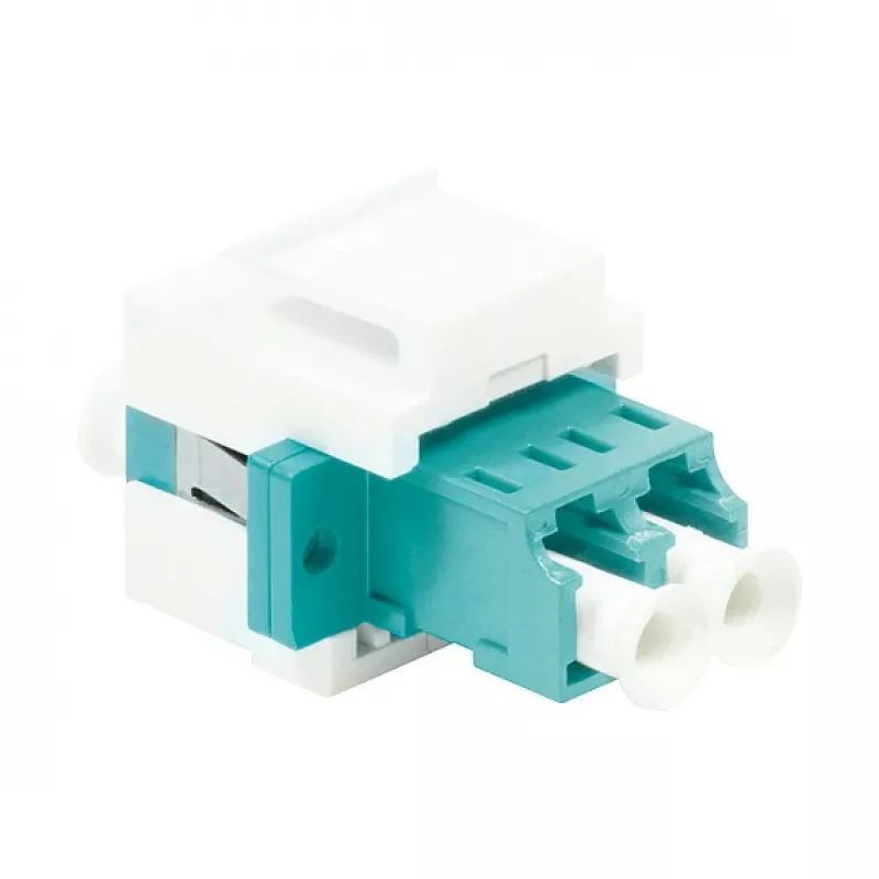 Acoplador de fibra ótica LogiLink NK0031 Keystone LC-Duplex Multimodo OM3/OM4, aqua