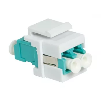 Acoplador de fibra ótica LogiLink NK0031 Keystone LC-Duplex Multimodo OM3/OM4, aqua