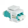 Acoplador de fibra ótica LogiLink NK0031 Keystone LC-Duplex Multimodo OM3/OM4, aqua