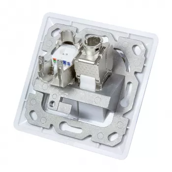 LogiLink NK4020 tomada de parede keystone, embutir, 2 módulos, branco sinal