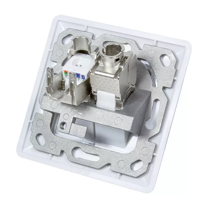 LogiLink NK4020 tomada de parede keystone, embutir, 2 módulos, branco sinal