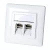 LogiLink NK4020 tomada de parede keystone, embutir, 2 módulos, branco sinal
