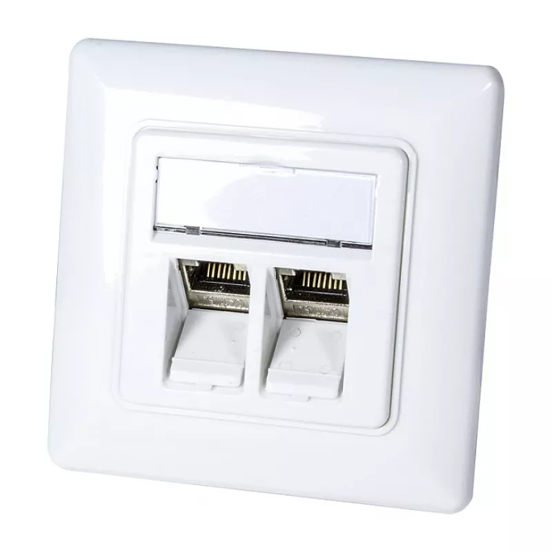 LogiLink NK4020 tomada de parede keystone, embutir, 2 módulos, branco sinal