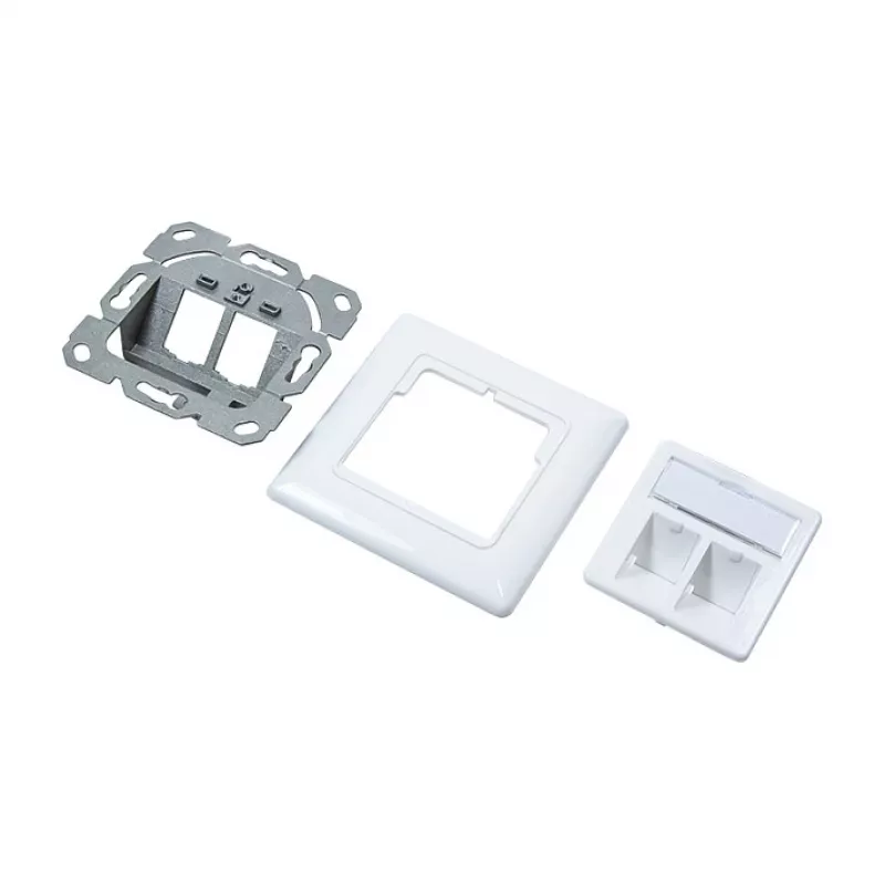LogiLink NK4020 tomada de parede keystone, embutir, 2 módulos, branco sinal