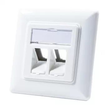 LogiLink NK4020 tomada de parede keystone, embutir, 2 módulos, branco sinal