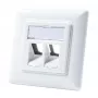 LogiLink NK4020 tomada de parede keystone, embutir, 2 módulos, branco sinal