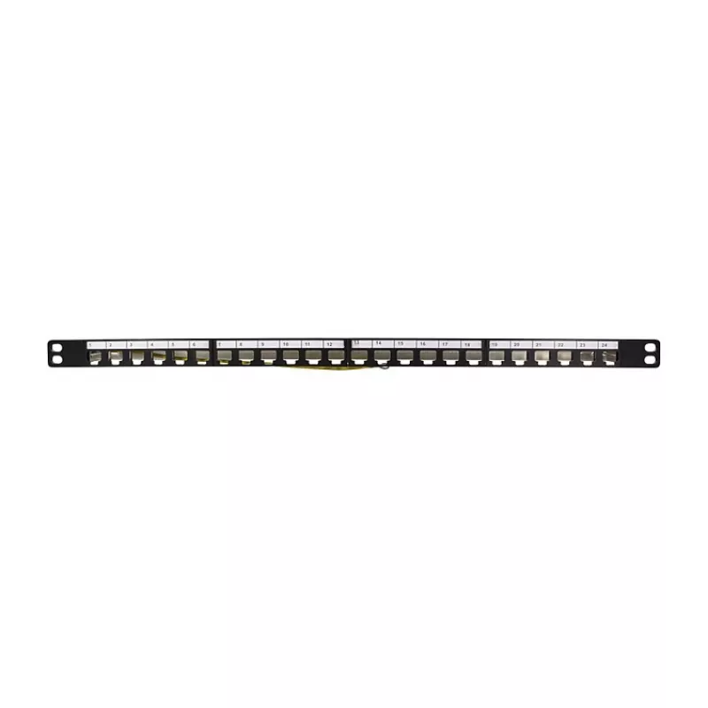 Painel de patch Keystone blindado LogiLink NK4040 24 portas, 0,5U, preto
