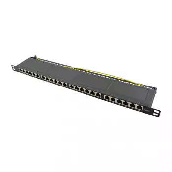 Patch panel Logilink NP0063 24 portas Cat6A STP 19 polegadas 0.5U preto