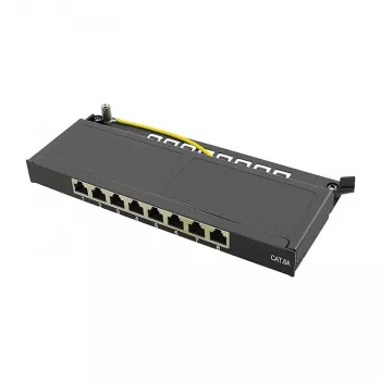 LogiLink NP0064B painel de patch desktop, 8 portas Cat6A STP, 0.5 U, preto