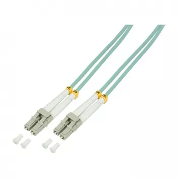 LogiLink OM3 LC/LC Cabo de rede de fibra ótica multimodo duplex 20m azul-água