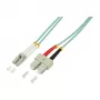 LogiLink cabo de fibra ótica patch OM3 LC/SC duplex multimodo, 10m, aqua, LSZH