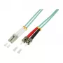 Cabo de rede de fibra ótica multimodo LogiLink OM3 LC para ST duplex, 1 m, LSZH aqua