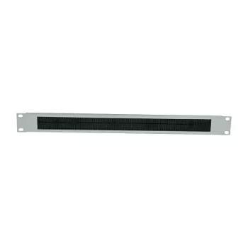 LogiLink ORCEB1G painel de gestão de cabos com escovas 1U 19 polegadas, cinzento claro RAL 7035, aço, montagem frontal