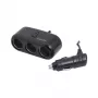 Adaptador carregador de automóvel LogiLink PA0038 de 3 portas com ligação USB – distribuidor de corrente 12V/5V para tomada de isqueiro, preto