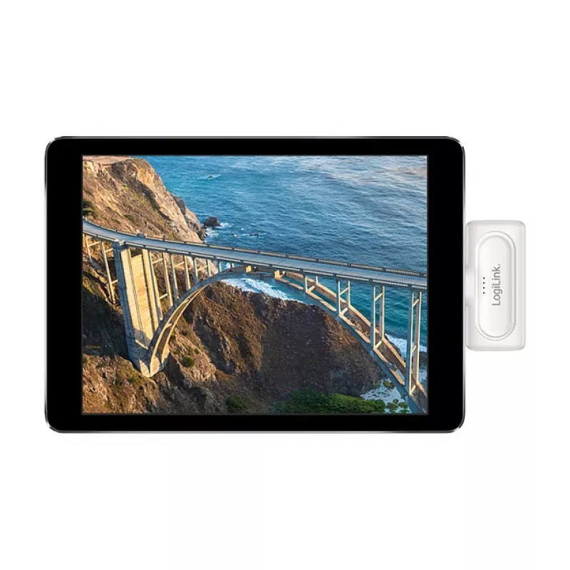 LogiLink PA0349W Power Bank Portátil, 5000 mAh, LiPo, Ficha USB-C Dobrável Integrada e Conector USB-C, Branco