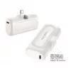 LogiLink PA0349W Power Bank Portátil, 5000 mAh, LiPo, Ficha USB-C Dobrável Integrada e Conector USB-C, Branco