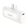 LogiLink PA0349W Power Bank Portátil, 5000 mAh, LiPo, Ficha USB-C Dobrável Integrada e Conector USB-C, Branco