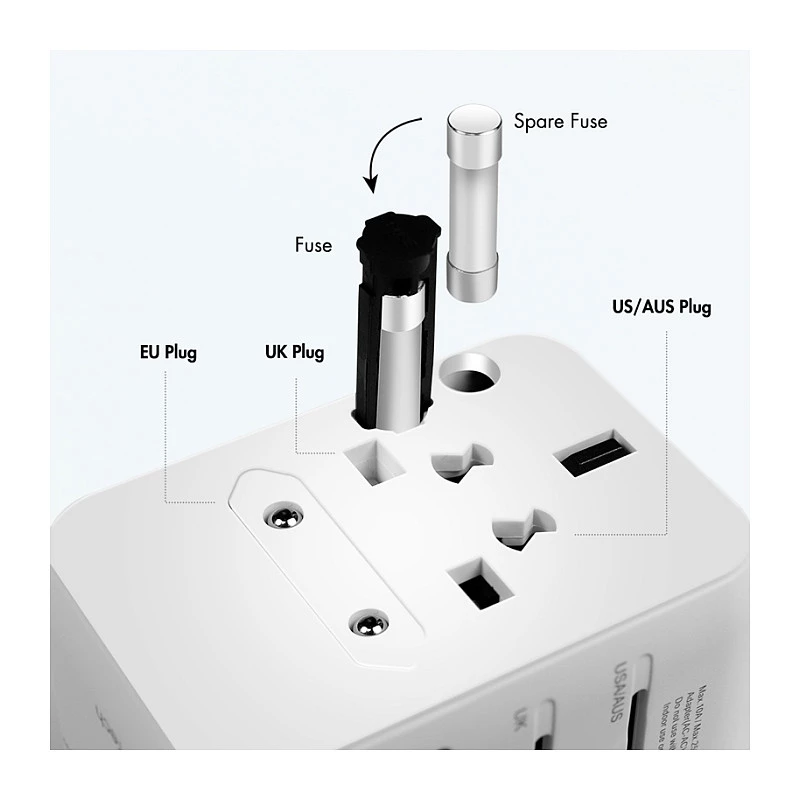 LOGILINK PA0357 Carregador de viagem USB-A/C, 70 W GaN, 4 portas, 2x USB-A (QC), 2x USB-C (PD), slim, branco