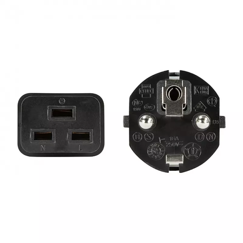 Logilink Cabo de alimentação, CEE 7/7 para IEC C19, preto, 3 m