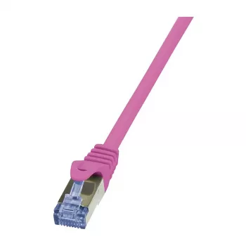 LogiLink PrimeLine Cabo de rede Cat.6A S/FTP, RJ45, 1,5 m, rosa, 10 Gbit/s, LSZH