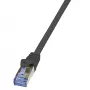 LogiLink PrimeLine cabo de rede Cat.6A S/FTP PIMF, 0,25 m, preto CQ3013S