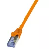 LogiLink CQ3018S PrimeLine cabo de ligação Cat.6A S/FTP PIMF, 10G, RJ45, sem halogéneos, 0,25 m, laranja