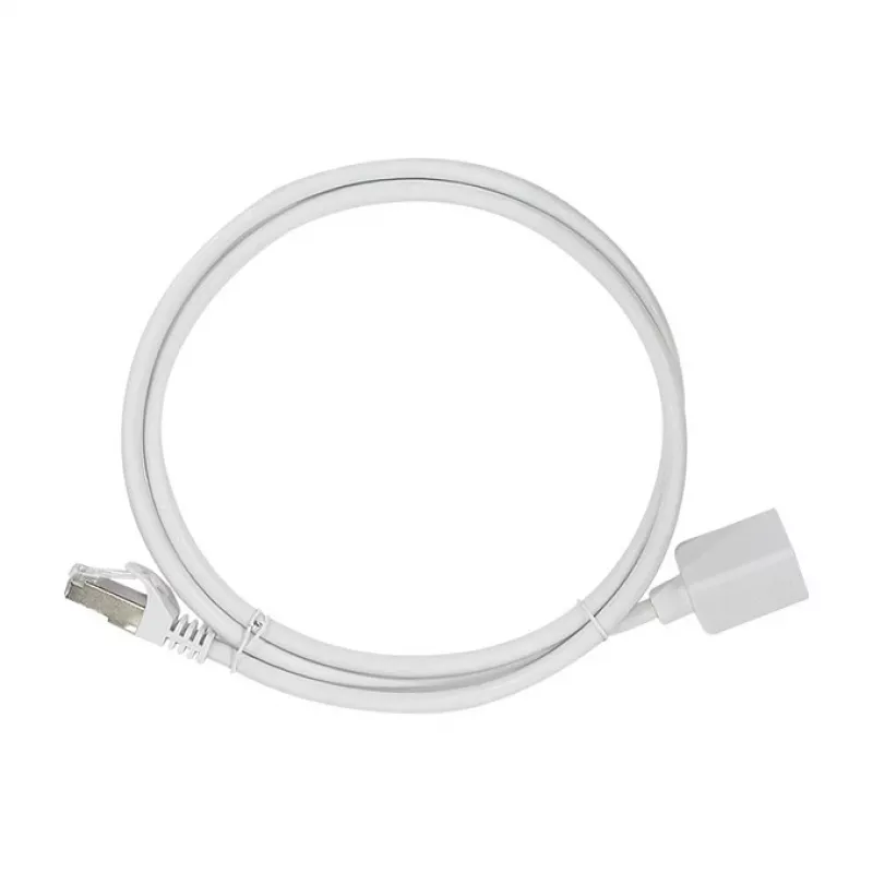 LogiLink Professional Cabo de extensão patch CAT 6a S/FTP, ficha RJ-45 para fêmea, 1 m, branco, LSZH, snagless