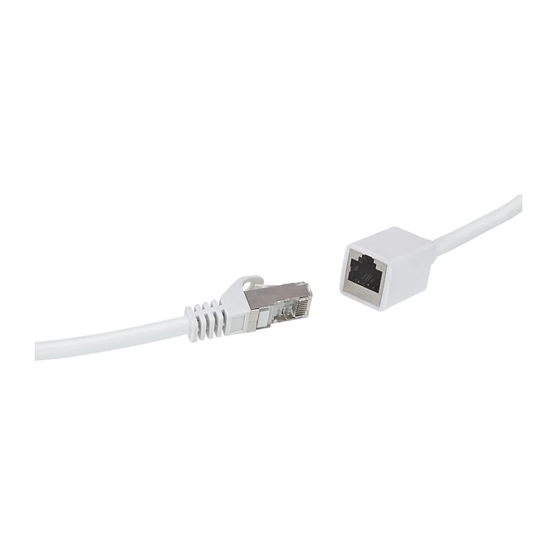 LogiLink Professional Cabo de extensão patch CAT 6a S/FTP, ficha RJ-45 para fêmea, 1 m, branco, LSZH, snagless