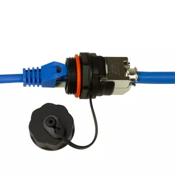 LogiLink Professional Cat.6A STP Keystone Jack RJ45, IP68 Industrial Outdoor, sem ferramentas, zamac, preto