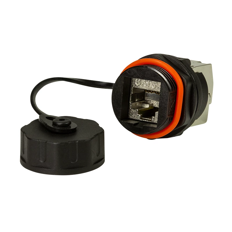 LogiLink Professional Cat.6A STP Keystone Jack RJ45, IP68 Industrial Outdoor, sem ferramentas, zamac, preto
