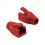 LogiLink Professional Ficha modular RJ45 com bota para cabo 8 mm vermelho – 50 unidades