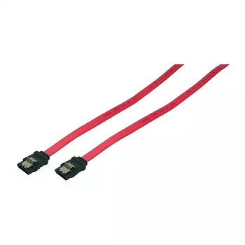 LogiLink Cabo de dados SATA III com conectores de bloqueio, 6 Gbps, vermelho, 0,9 m