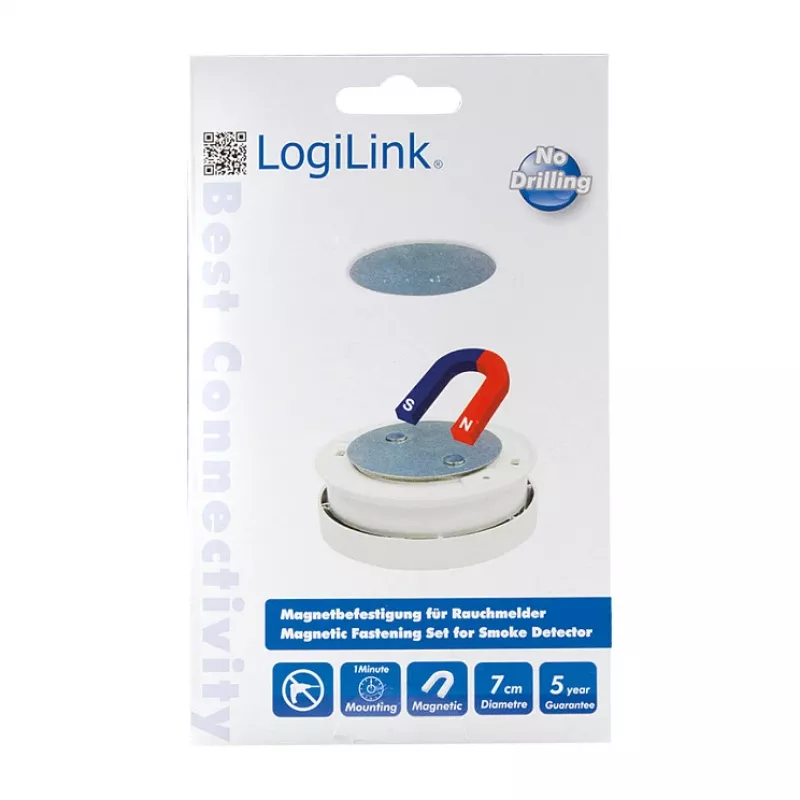LogiLink SC0005 Conjunto de fixação magnética para detetor de fumo
