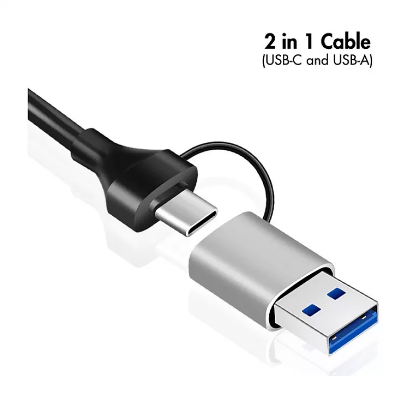 Logilink UA0440 Hub USB 3.2 Gen 1 de 3 portas com adaptador Gigabit Ethernet, conector USB-C e USB-A, alumínio