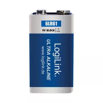 Pilha alcalina LogiLink Ultra Power 9V, pack de 1 blister