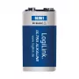 Pilha alcalina LogiLink Ultra Power 9V, pack de 1 blister