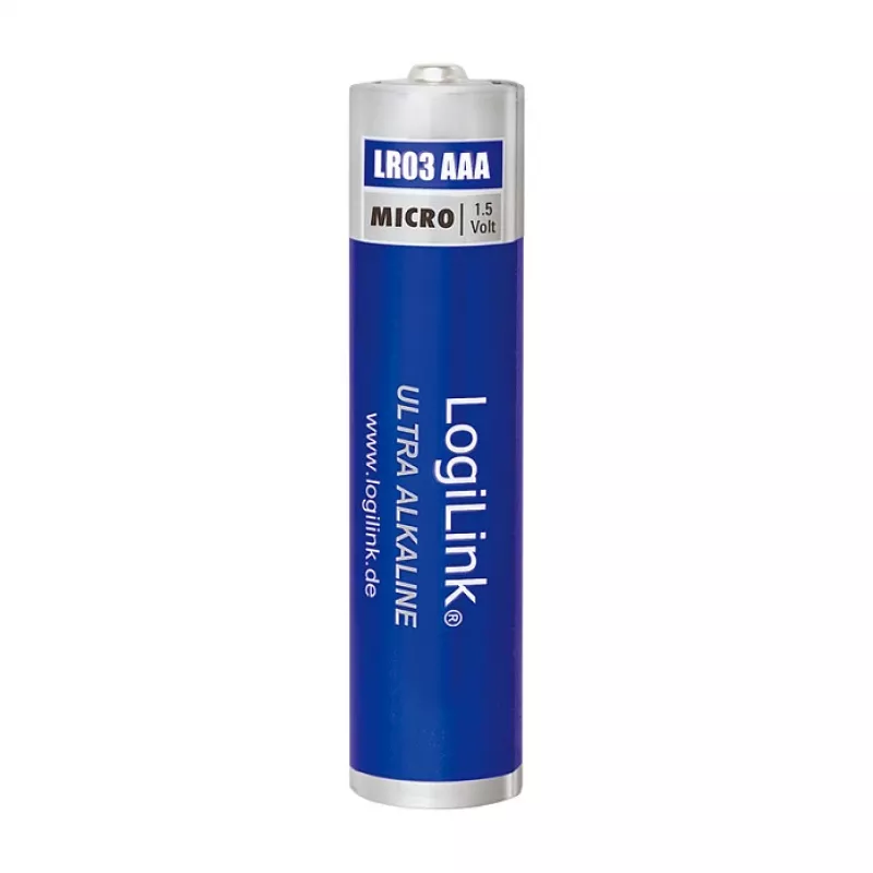Pilhas alcalinas LogiLink Ultra Power AAA, pack de 8, 1,5 V, Longlife Power, sem mercúrio