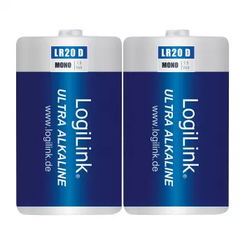 LogiLink Pilha alcalina Ultra Power D LR20 pack de 2 blister