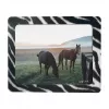 LogiLink Tapete de rato ultrafino com moldura integrada, design zebra, base de borracha antiderrapante, 2 mm, foto 10 x 15 cm, preto/branco