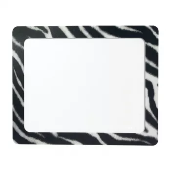 LogiLink Tapete de rato ultrafino com moldura integrada, design zebra, base de borracha antiderrapante, 2 mm, foto 10 x 15 cm, preto/branco